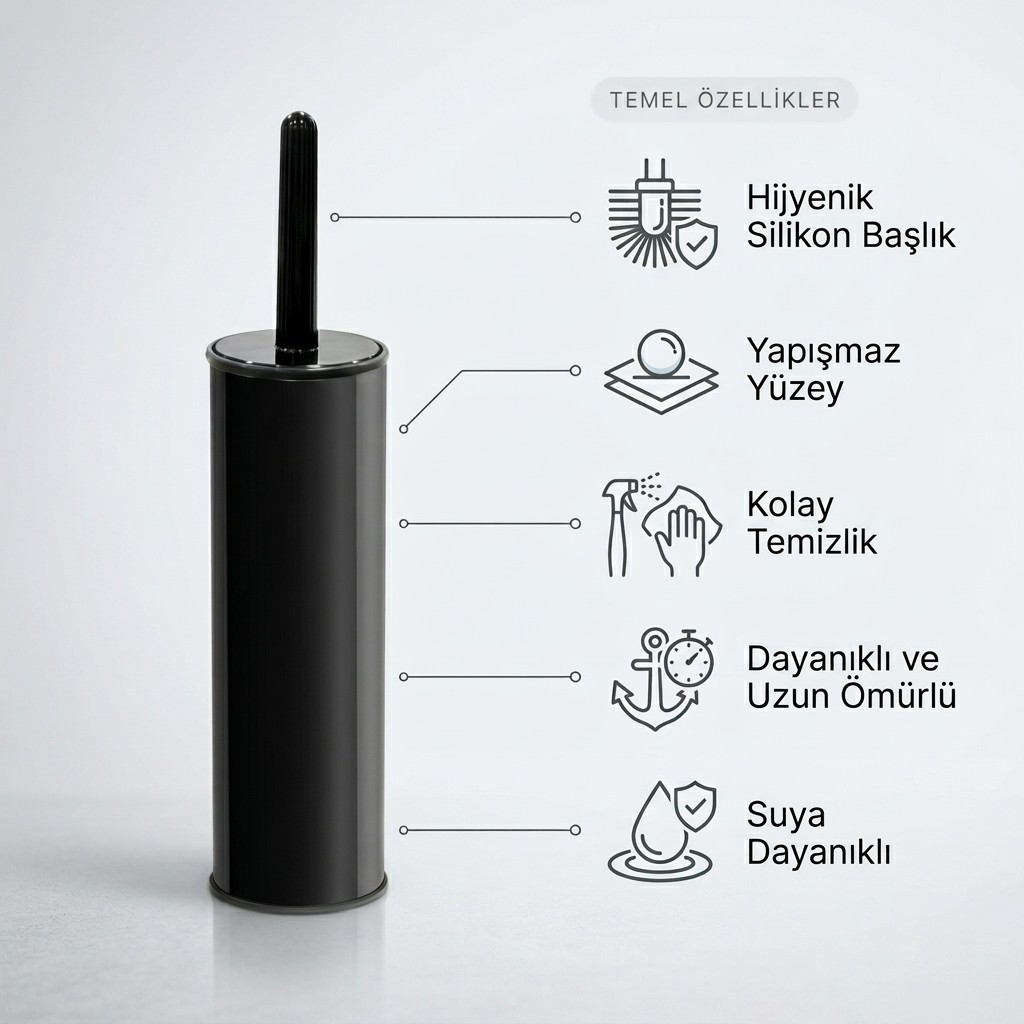 706214 Klasik Wc Fırçası Silikon (Siyah)