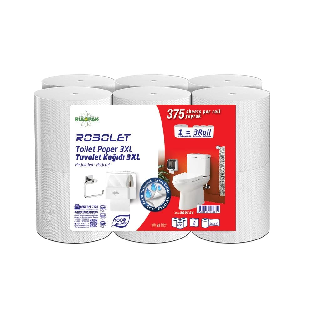 Robolet Tuvalet Kağıdı 3XL 45 Mt x 12 Perforeli