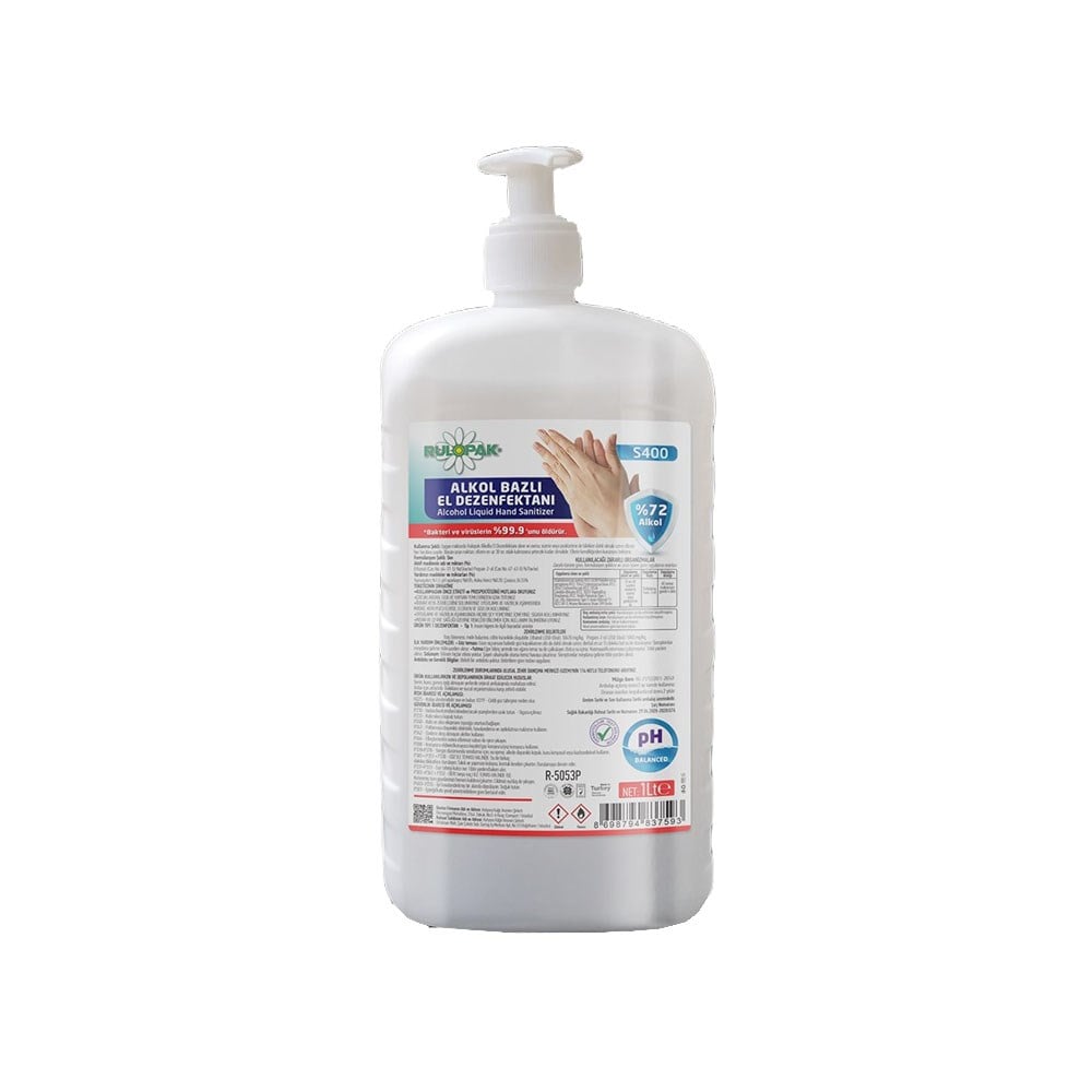 Rulopak Alkol Bazlı El Dezenfektanı - 1000 Ml - S400 (Pompalı)