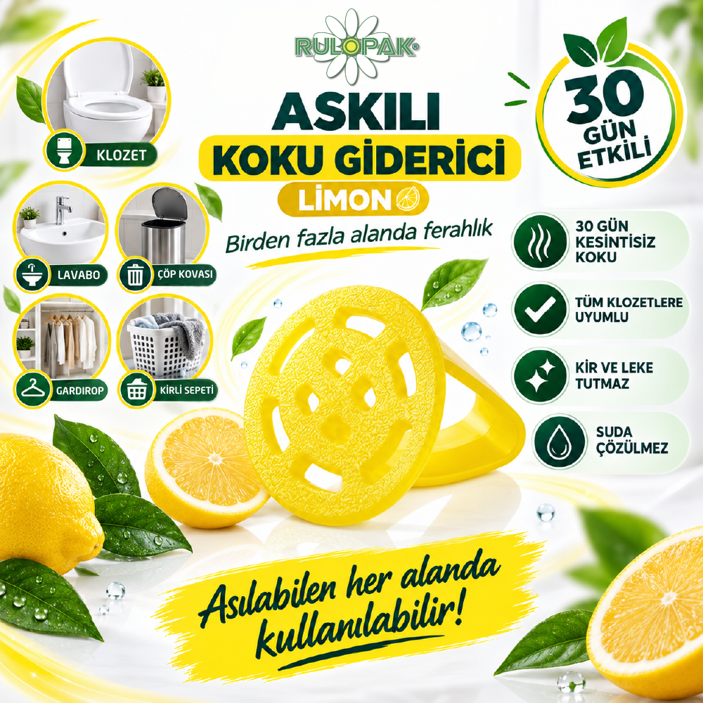 Rulopak Askılı Koku Giderici Limon