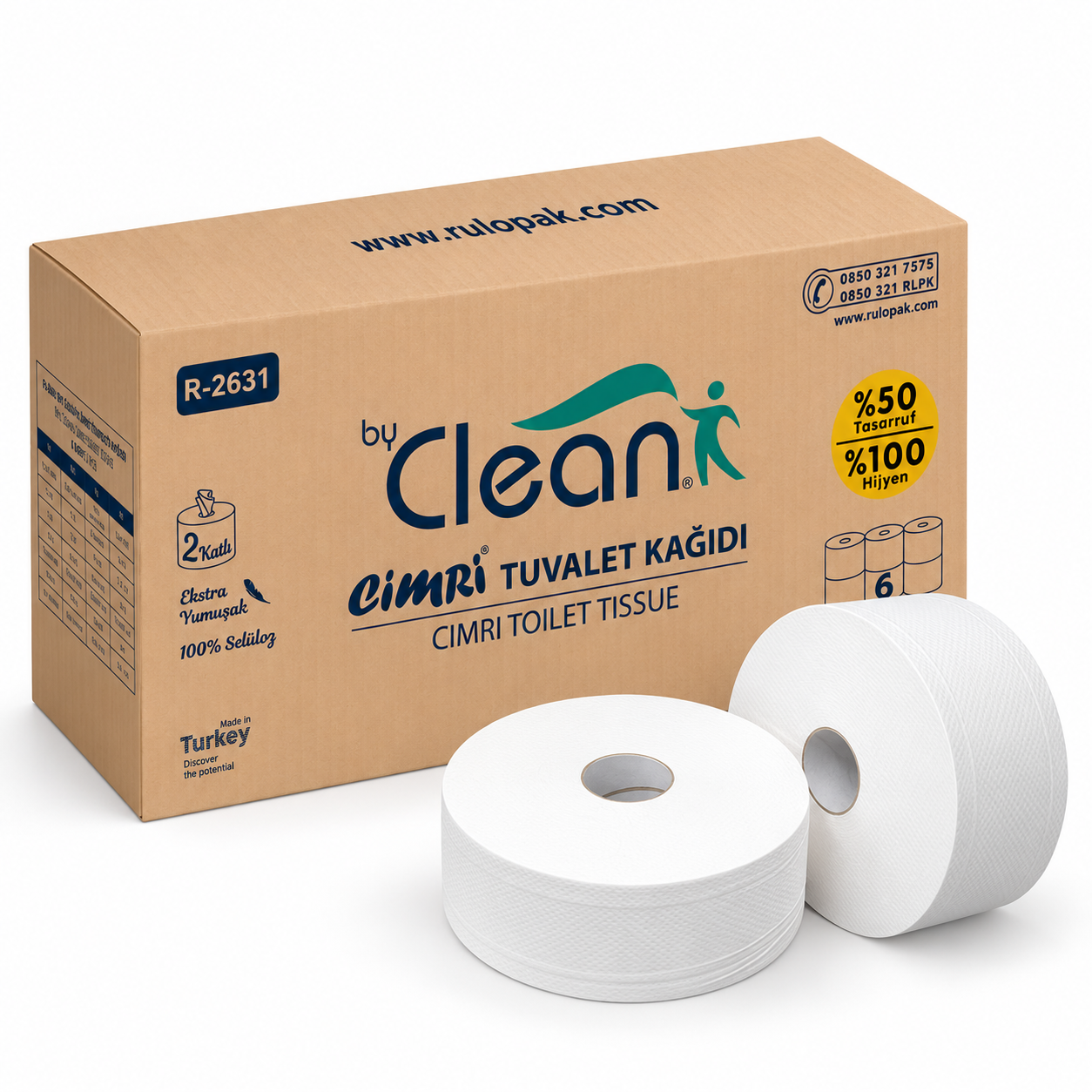 Rulopak By Clean Cimri Tuvalet Kağıdı 2 Katlı 4 Kg