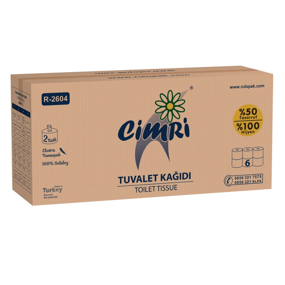 Rulopak Cimri Tuvalet Kağıdı 2 Katlı 6'Lı Paket 5 Kg