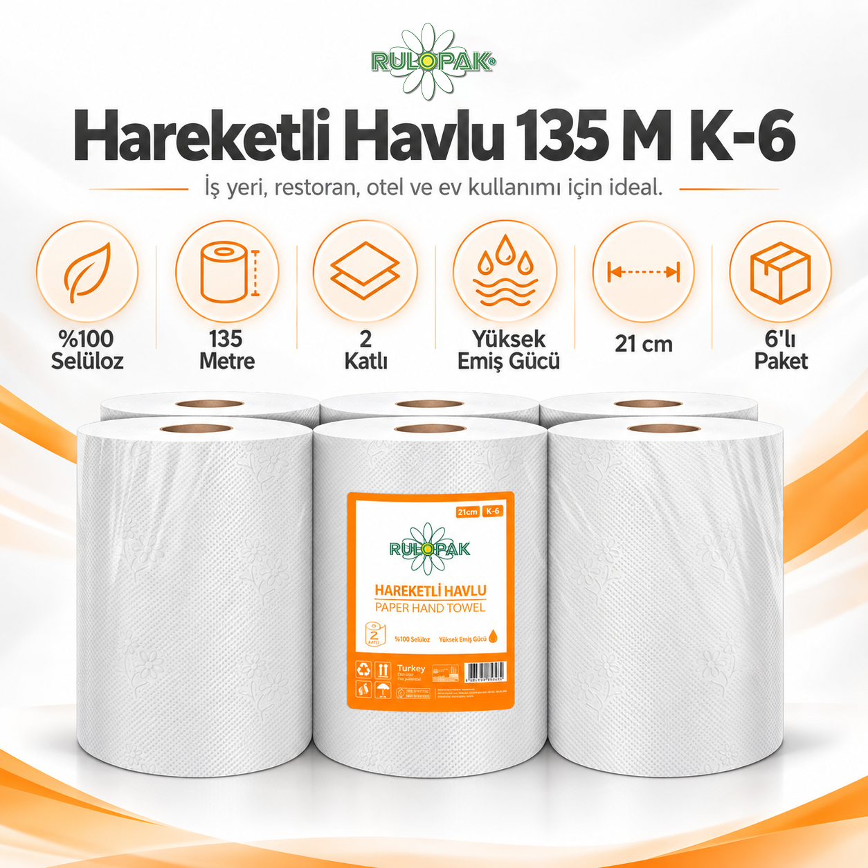 Rulopak Hareketli Havlu 135 M K-6