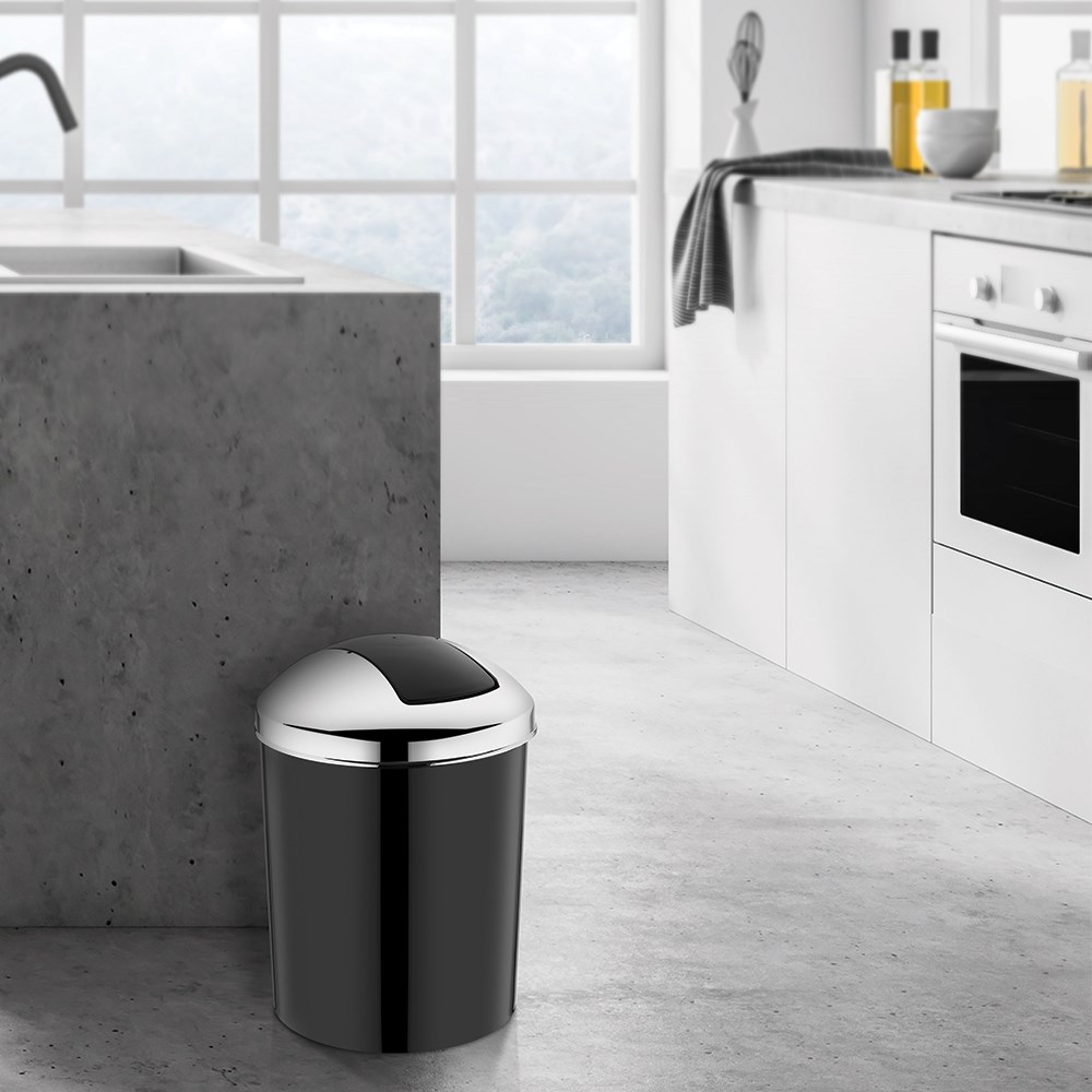 Rulopak Kelebek Kapak Çöp Kovası 15 Litre Krom