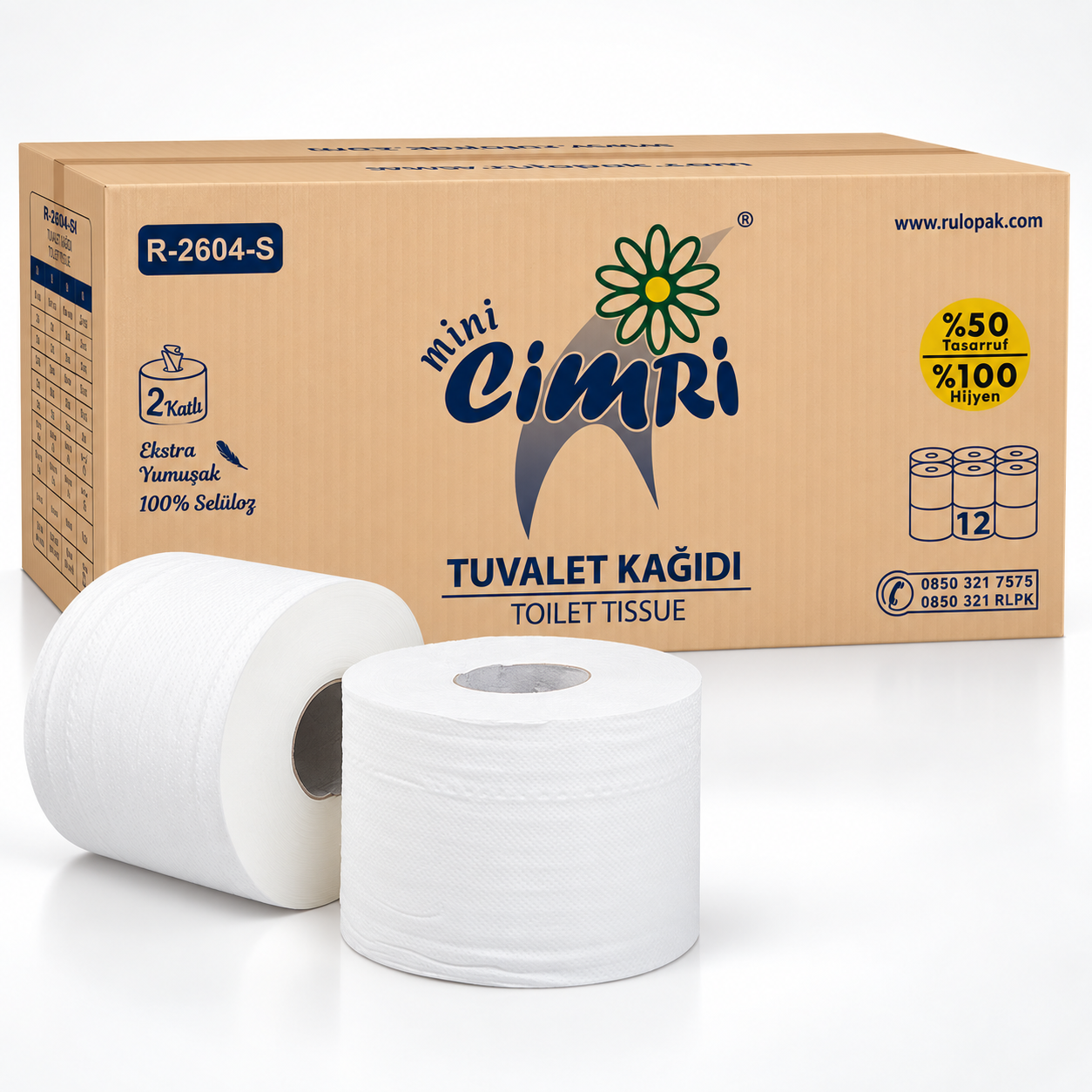 Rulopak Mini Cimri Tuvalet Kağıdı 2 Katlı 5 Kg