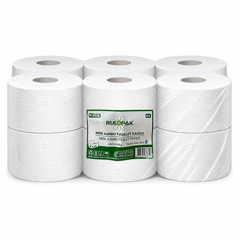 Rulopak Mini Jumbo Tuvalet Kağıdı 2 Katlı 12'Li Paket 4 Kg