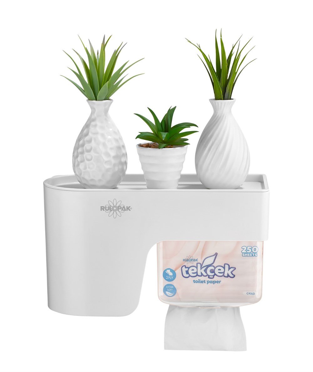 Rulopak Multitask Tuvalet Kağıdı Dispenseri Beyaz
