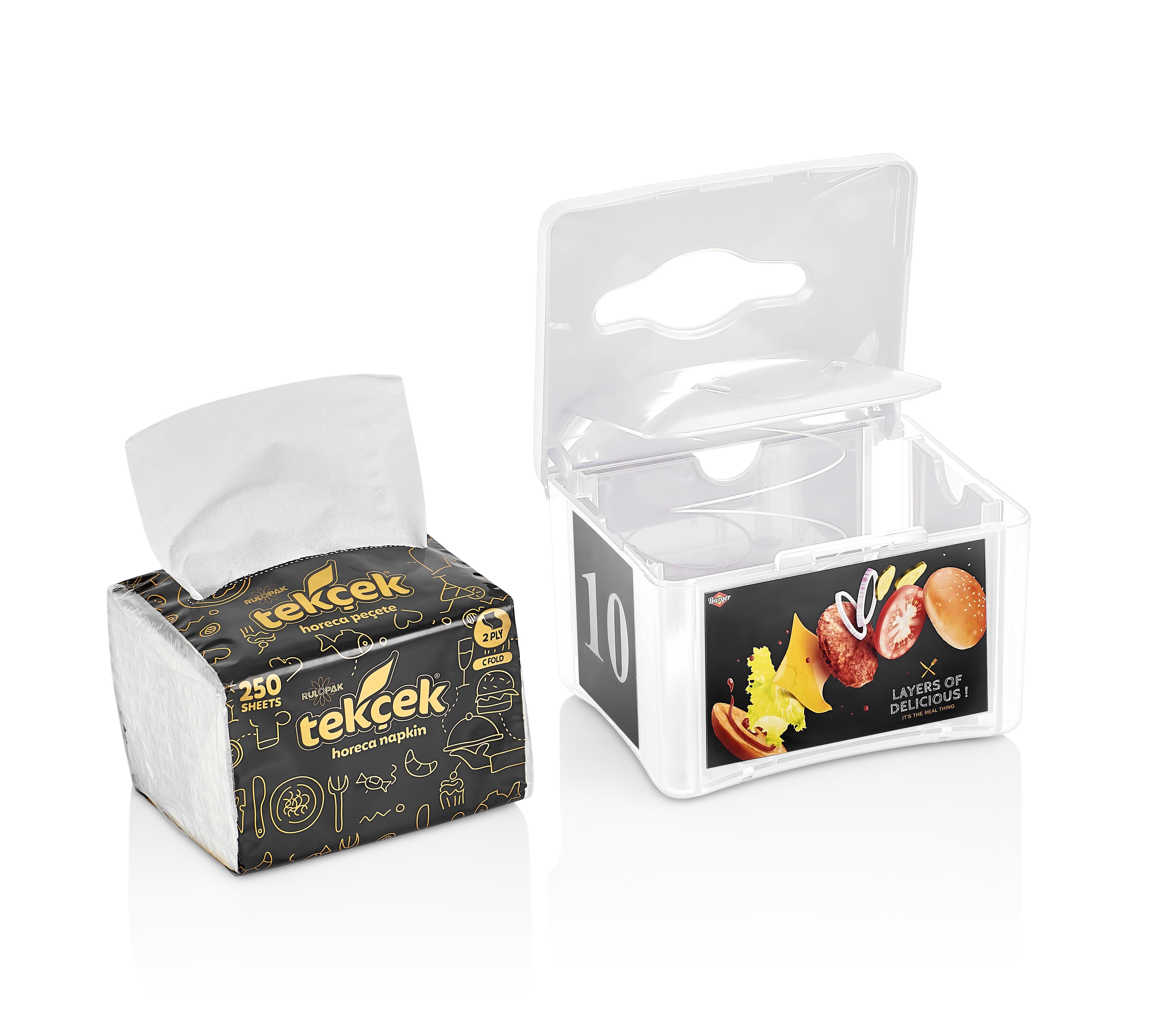 Rulopak Tekçek Reklamlı Peçete Dispenseri (Beyaz)