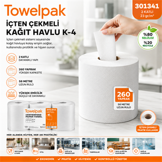 301341 Towelpak İçten Çekmeli Havlu K-4