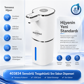 403834 Sensörlü Tezgahüstü Sıvı Sabun Dispenseri Beyaz