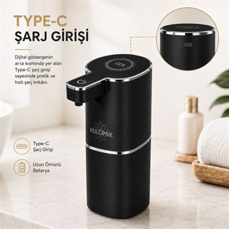 403837 Sensörlü Tezgahüstü Köpük Sabun Dispenseri Siyah