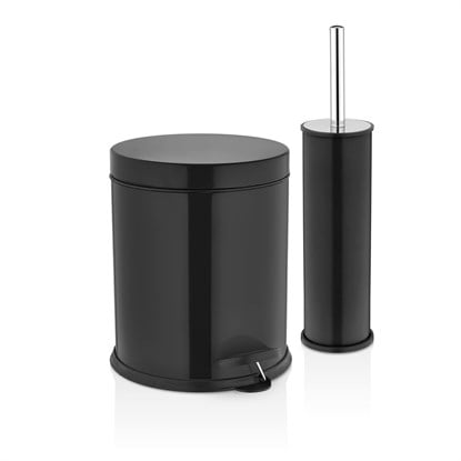 Rulopak Pedallı Paslanmaz Çöp Kovası 3 Litre Siyah 2li Set