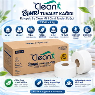 Rulopak By Clean Mini Cimri Tuvalet Kağıdı 2 Katlı 4 Kg