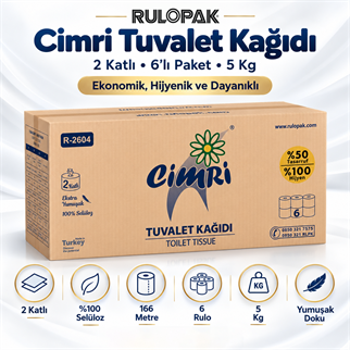Rulopak Cimri Tuvalet Kağıdı 2 Katlı 6Lı Paket 5 Kg