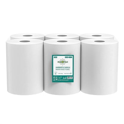 Rulopak Hareketli Havlu 2 Katlı 25 Cm 235 Metre 6Lı Paket 13 Kg