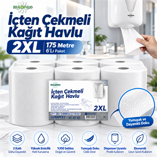 Rulopak İçten Çekmeli Kağıt Havlu 2XL 175M 6Lı Paket