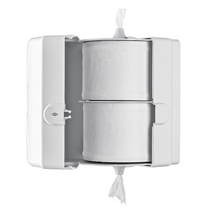 Rulopak İkiz Mini Cimri İçten Çekmeli Tuvalet Kağıdı Dispenseri Transparan Beyaz