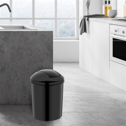 Rulopak Kelebek Kapak Çöp Kovası 15 Litre Siyah