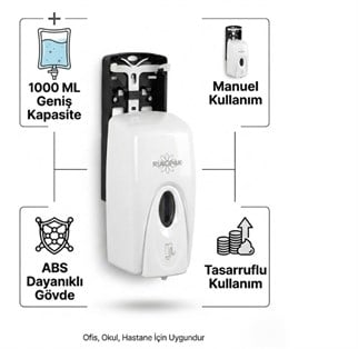 Rulopak Manuel Kartuşlu Köpük Sabun Dispenseri 1000 Ml Beyaz