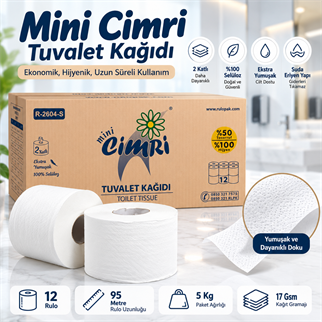 Rulopak Mini Cimri Tuvalet Kağıdı 2 Katlı 5 Kg