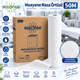 Rulopak Muayene Masa Örtüsü 50M 