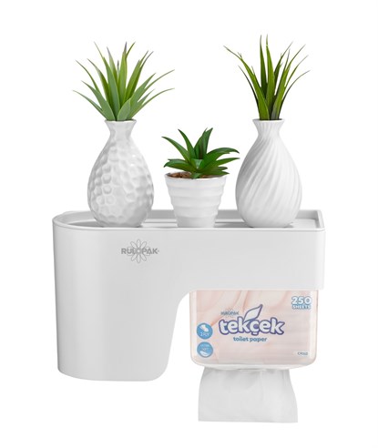 Rulopak Multitask Tuvalet Kağıdı Dispenseri Beyaz