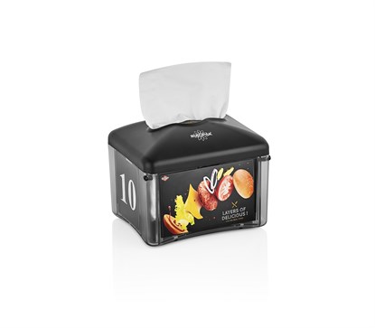 Rulopak Reklamlı Tekçek Mini Peçete Dispenseri Siyah