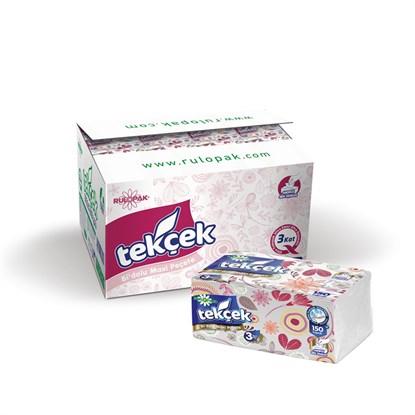 Rulopak Tekçek BiDolu Maxi Peçete 3 Katlı 150 Yaprak 24Lü Paket