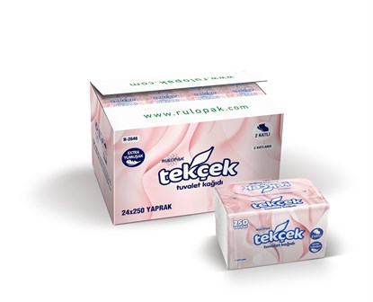 Rulopak Tekçek Tuvalet Kağıdı 2 Katlı 250 Yaprak 24Lü Paket