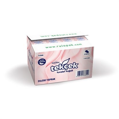 Rulopak Tekçek Tuvalet Kağıdı 2 Katlı 250 Yaprak 24Lü Paket