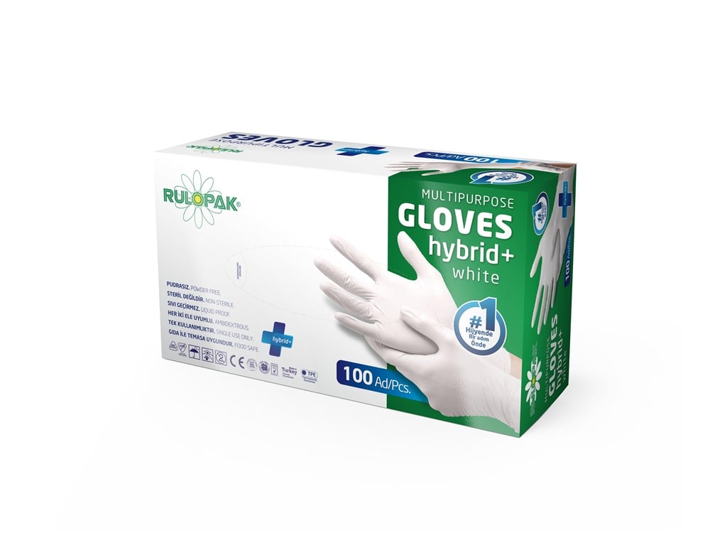 Rulopak Pe Eldiven Tek Kullanımlık Pudrasız L Beden - 100 Adet