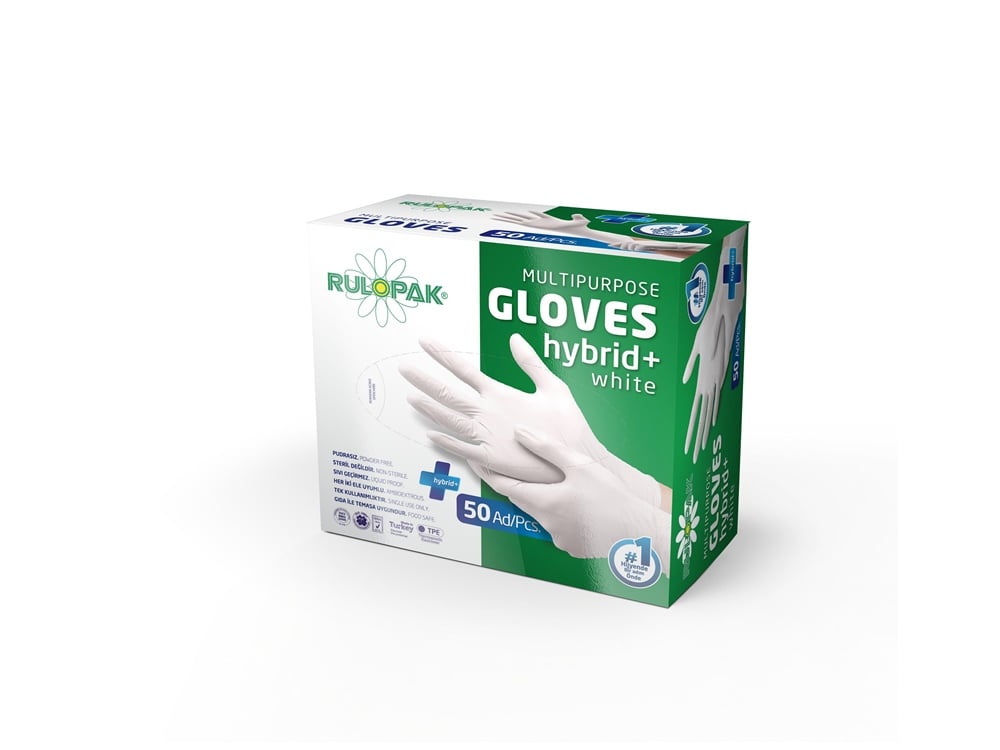 Rulopak Pe Eldiven Tek Kullanımlık Pudrasız L Beden 50 Adet