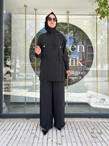 CLANDE İPEK SİYAH PANTOLON 25011011