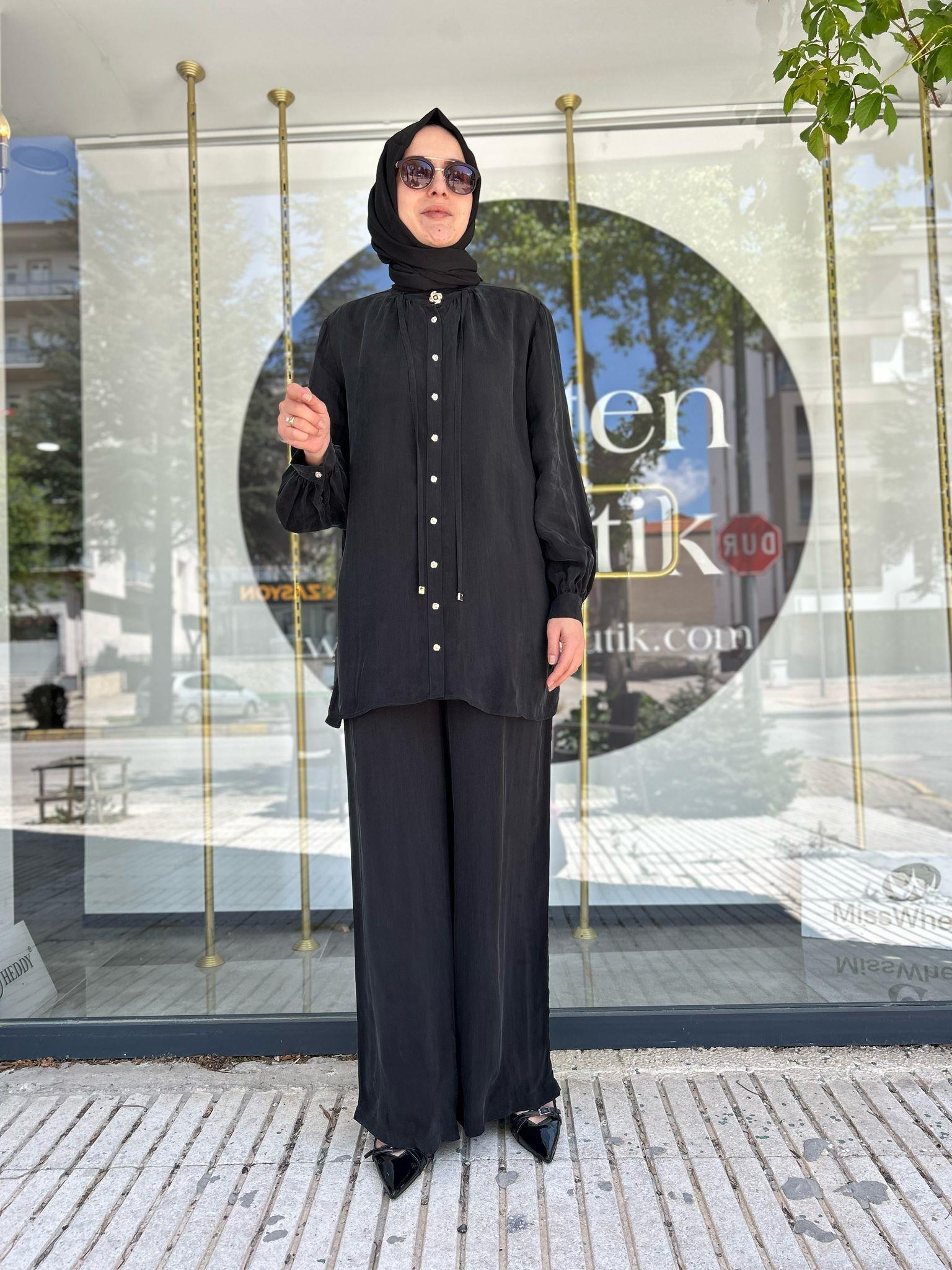 CLANDE SİYAH İPEK TAKIM 25013003