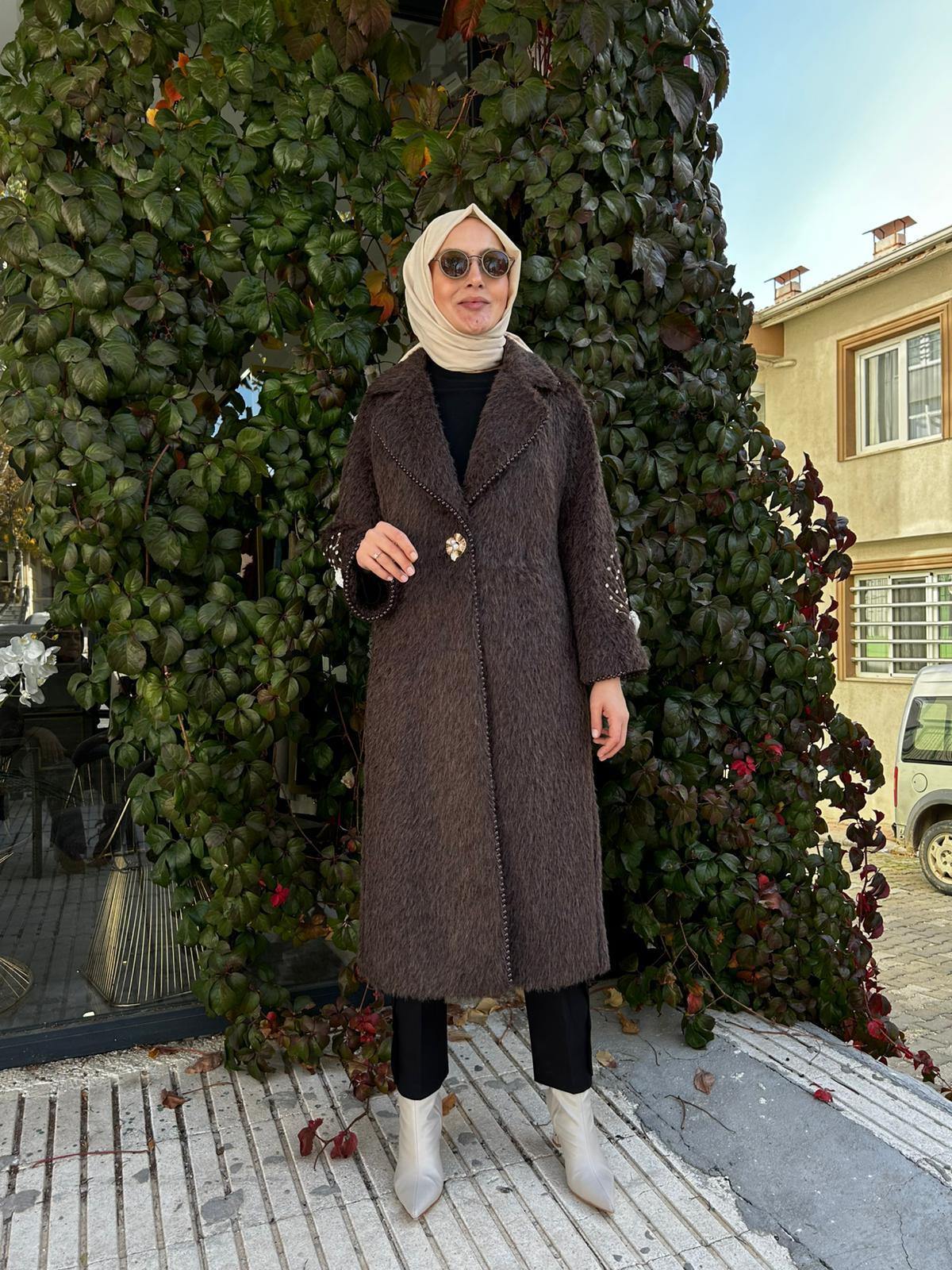 MATEX KAHVE KÜRKLÜ KABAN 1286