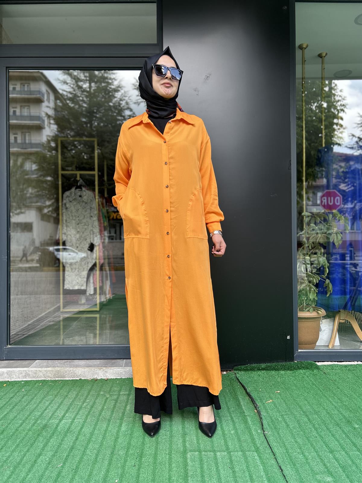 NURCAN ÇETİN TENSEL KUMAŞ KAP/ELBİSE ORANJ 23202
