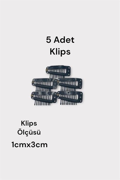 5 Adet Siyah Klips