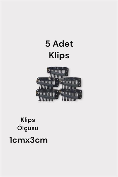5 Adet Siyah Klips