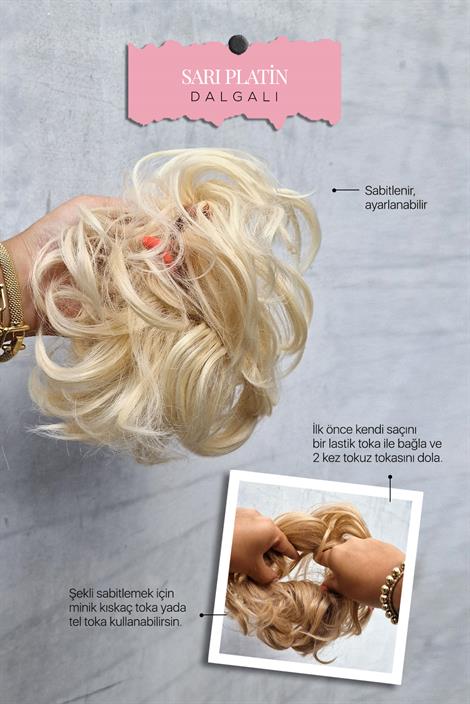 Platin Dalgalı Topuz Tokası