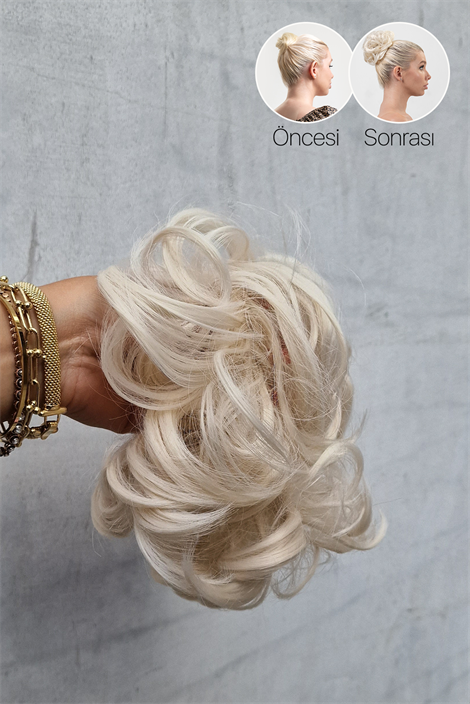 Beyaz Platin Dalgalı Topuz Tokası