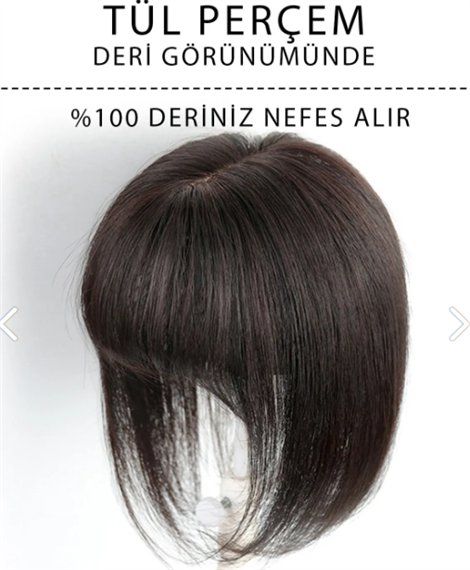 Doğal Siyah 30cm Tül Perçem Gerçek Saç Deri Tepeli 