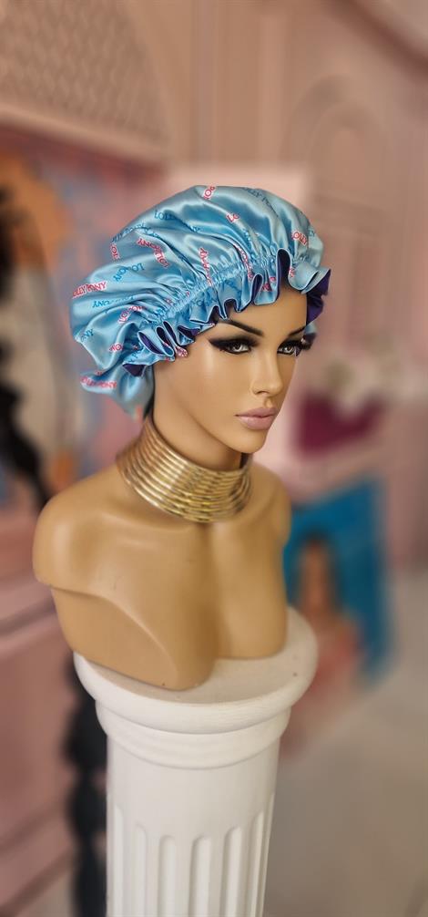 İpek Saten Saç Sağlığı Bonesi Çift Taraflı Özel Seri Mor Rengi