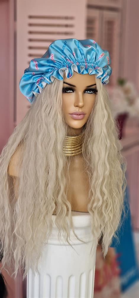 İpek Saten Saç Sağlığı Bonesi Çift Taraflı Özel Seri Beyaz Rengi