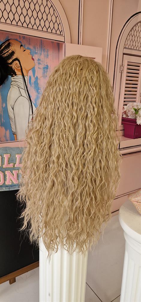 LOLLY PONY Afro İnci Kumralı 70 cm Kore Fiber Sentetik Ön Tül Peruk