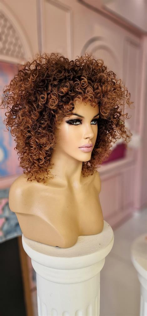 LOLLY PONY Afro Kumral Ombreli 40cm Kore Fiber Sentetik Peruk