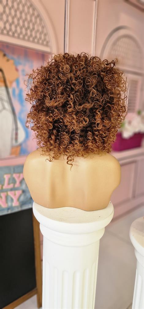LOLLY PONY Afro Kumral Ombreli 40cm Kore Fiber Sentetik Peruk