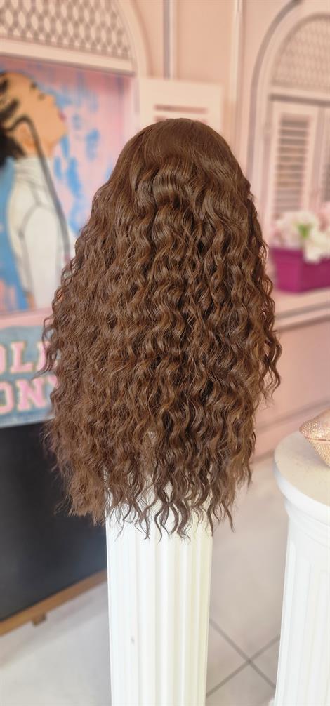 LOLLY PONY Dalgalı Orta Kumral 60cm Kore Fiber Sentetik Ön Tül Peruk