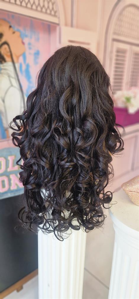 LOLLY PONY Dalgalı Siyah 75cm Kore Fiber Sentetik Ön Tül Peruk