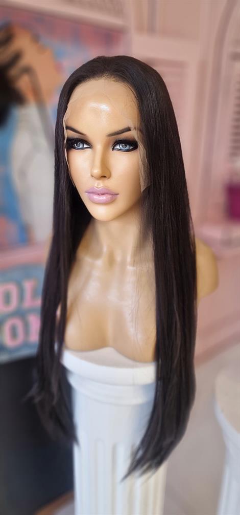 LOLLY PONY Düz Doğal Siyah 70 cm Kore Fiber Sentetik Ön Tül Peruk