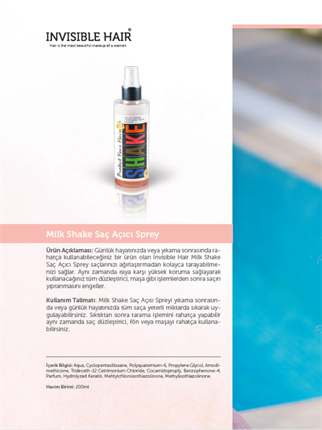 Mılk Shake Peruk Çıtçıt Protez Saç Açıcı Sprey Gerçek Saçlar İçin